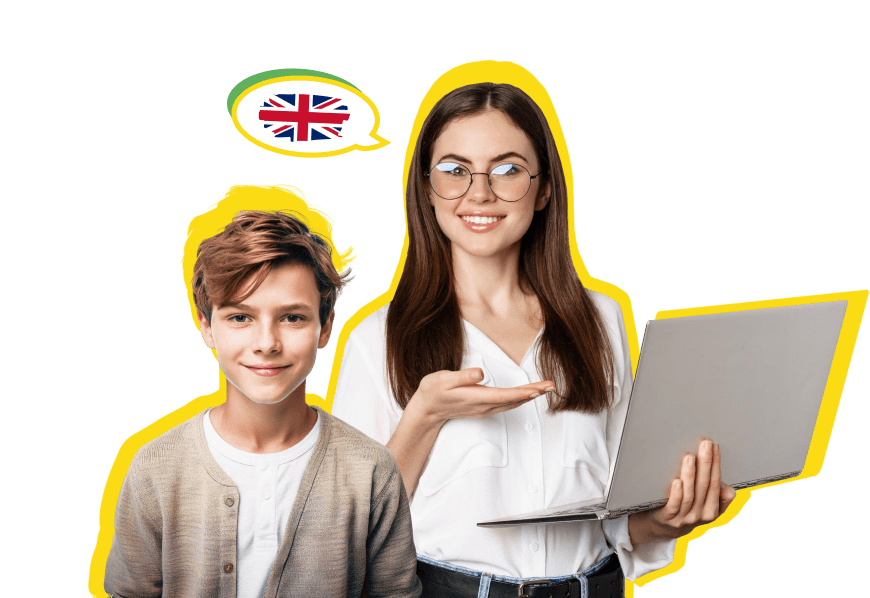 
                              Вчителька проводить онлайн-урок англійської з хлопчиком